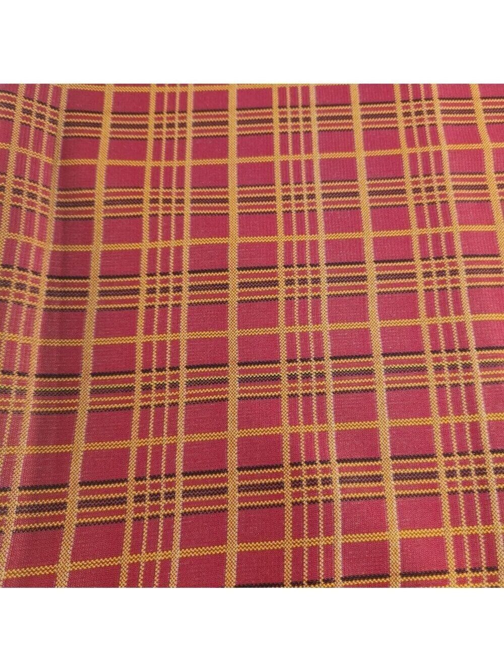 Red & Yellow Tartan Plaid Fabric 1 Yard Polyester Blend Woven Craft Sewing Mater
